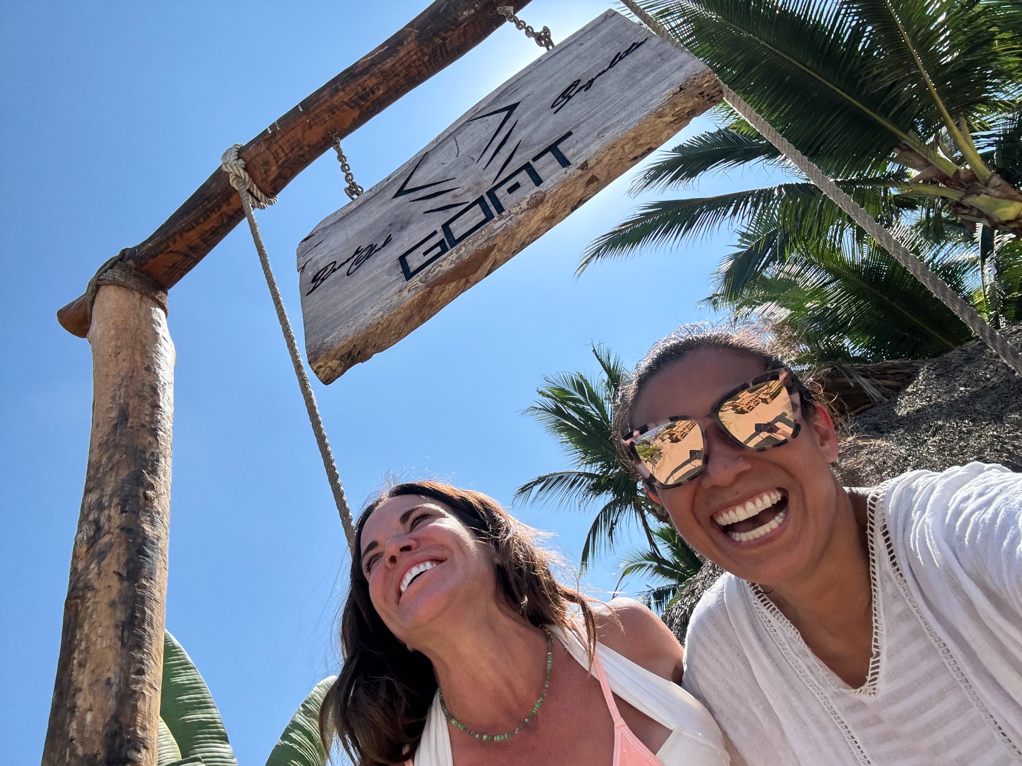 Melissa and Xenia laughing together